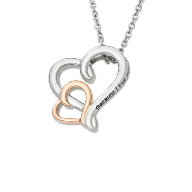 Stainless Steel Double Heart Medical Pendant 18in Necklace 